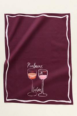 Partners in Wine Dish Towel