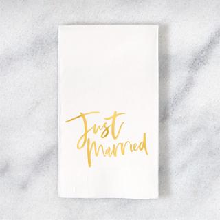 Bold Brush Just Married Guest Towel, Set of 100