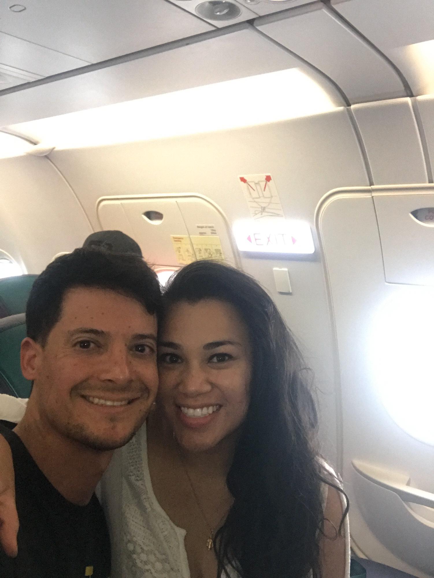 First New Years Eve together. We were flying to the  Philippines and completely missed  it.