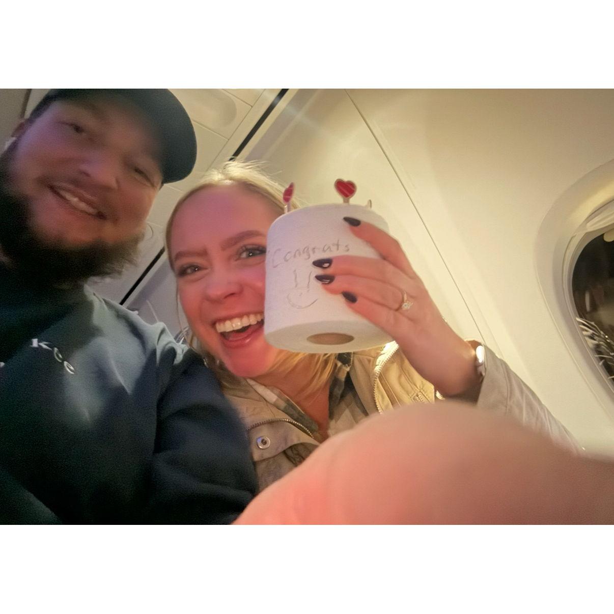 ENGAGED - Flying Home from New Hampshire 2024 - Flight Attendants Gave Us a Treat
