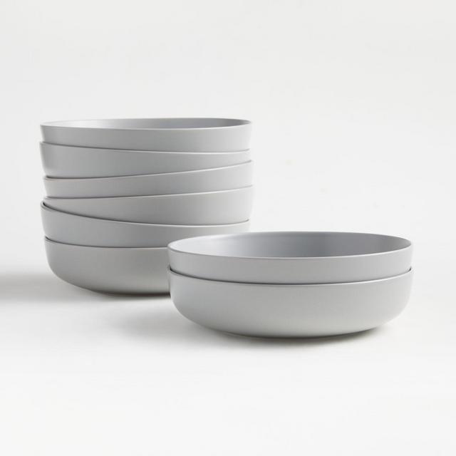 Wren Light Grey Low Bowls, Set of 8