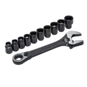 3/8 in. Drive Pass-Thru Adjustable Wrench Set (11-Piece)