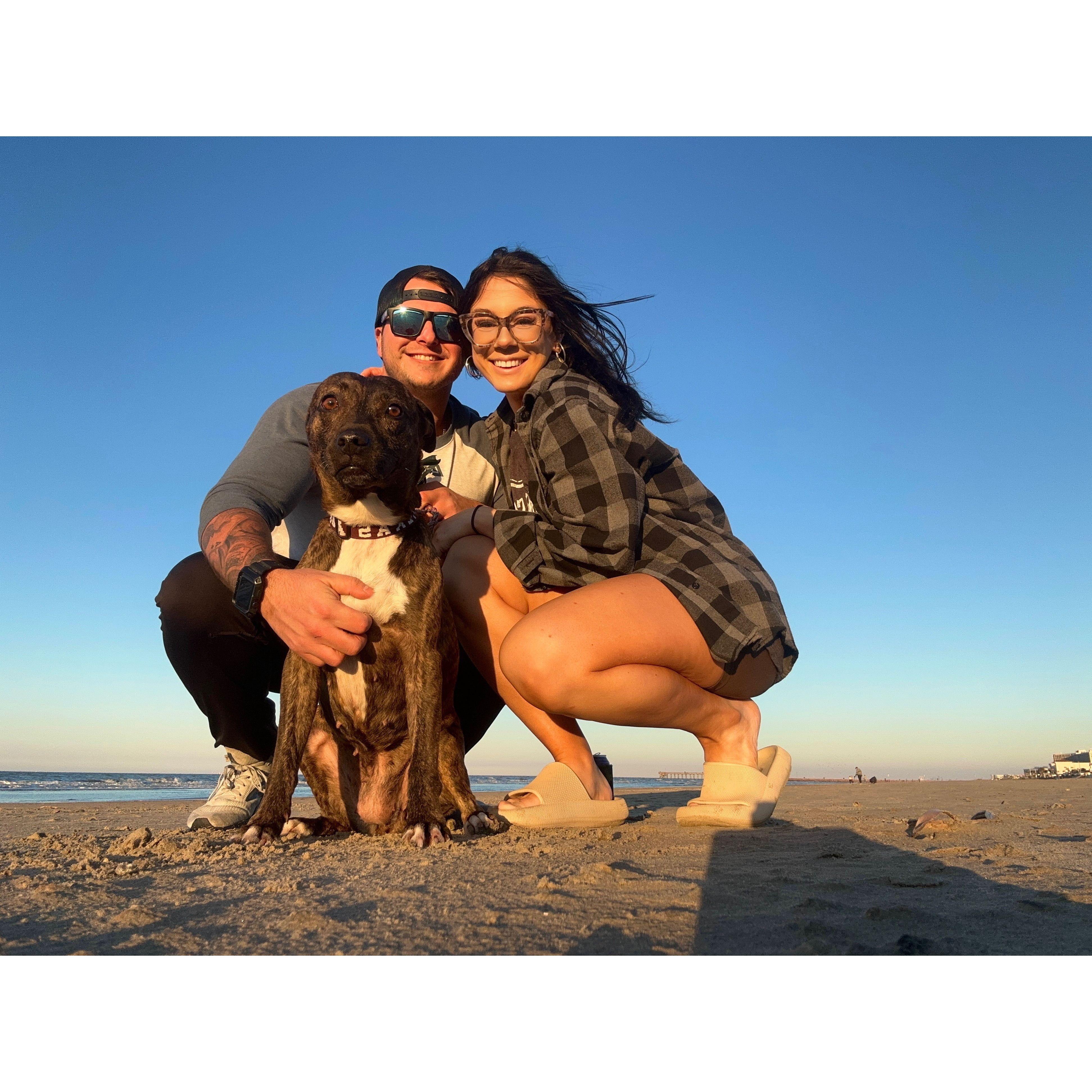 One of our favorite things to do together is get in the car and take a 20ish min trip to Galveston and walk along the beach.