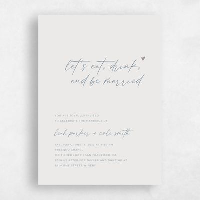 Beige Wedding Invitation - Marley Classic