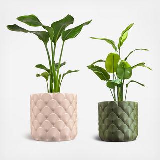 Syrie Ocean Wave 2-Piece 3D Printed Planter Set