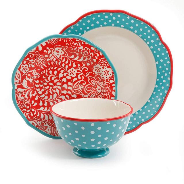 The Pioneer Woman Traveling Vines 12-Piece Dinnerware Set