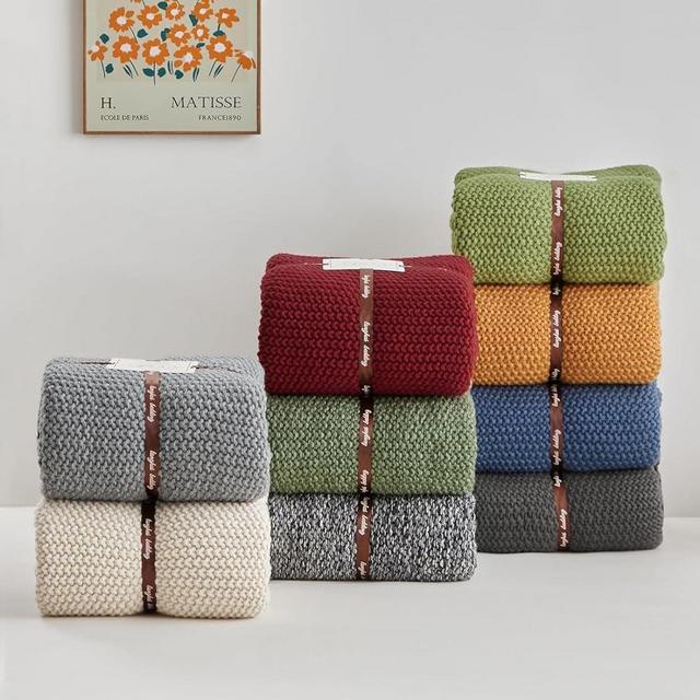 Longhui bedding Chunky Cable Knit Throw Blanket for Couch Sofa Bed Fall Lightweight Soft Cozy Throw Blanket Decorative 60"x80" Housewarming Gift (Sage Green) Give Laundering Bag