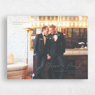 Basil, Green Wedding Save the Date - Nahomi Landscape