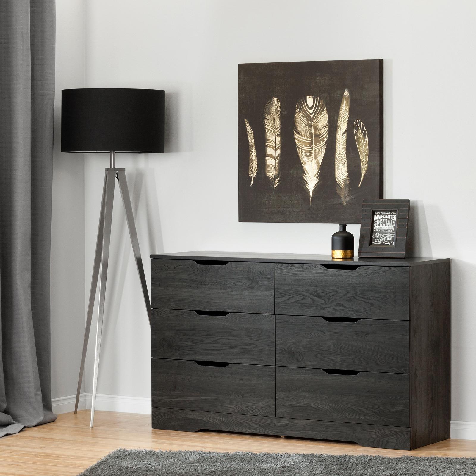 South Shore Holland 6-Drawer Double Dresser - Gray Oak