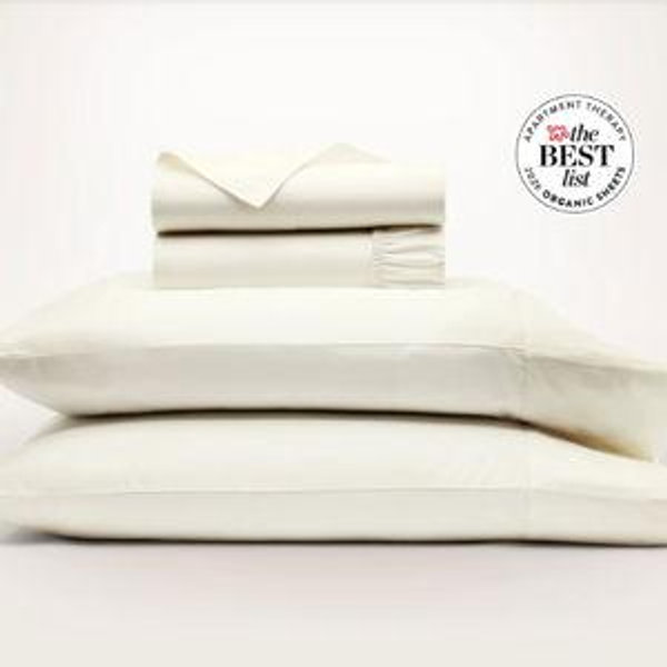 Crisp Percale Sheet Set | Boll & Branch (Cream, Queen)
