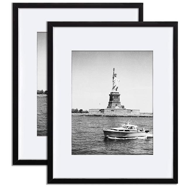 ENJOYBASICS 16x20 Picture Frame Black Poster Frame,Display Pictures 11x14 with Mat or 16x20 Without Mat,Wall Gallery Photo Frames,2 Pack