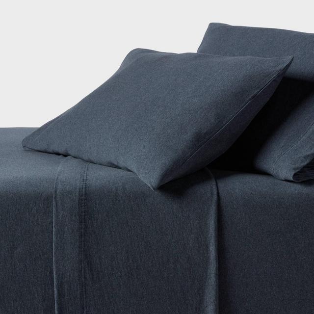 Queen Cotton Jersey Sheet Set Heather Blue - Threshold™