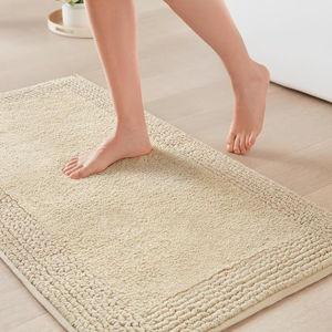 Madison Park Splendor Reversible 100% Cotton Tufted Bathroom Rug-3000 GSM Hotel Quality Luxurious Plush Medium Pile Bath Mat Absorbent, Quick Dry, Shower Room Décor, 21x34, NATURAL color