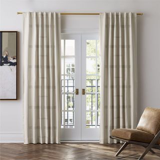 Embroidered Craftsman Blackout Window Curtain Panel