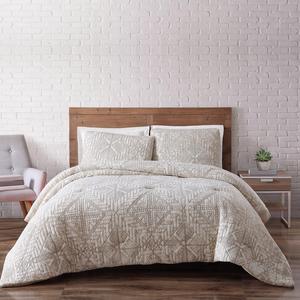 Brooklyn Loom Sand Washed Cotton Quilt Set, King, Neutral