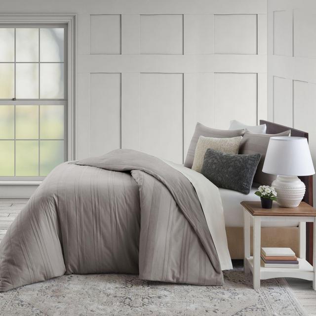 Bee & Willow™ Home Chenille Stripe 3-Piece Full/Queen Comforter Set in Grey