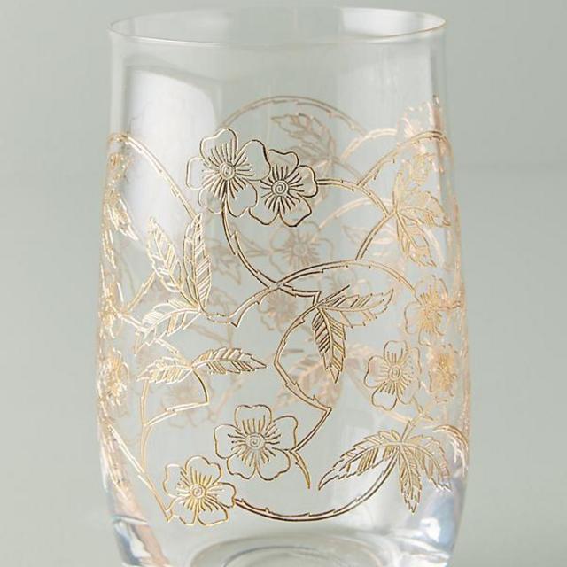 ANTHROPOLOGIE Fiorella Highball Glasses, Set Of 4 By Anthropologie In Gold Size S/4tumbler