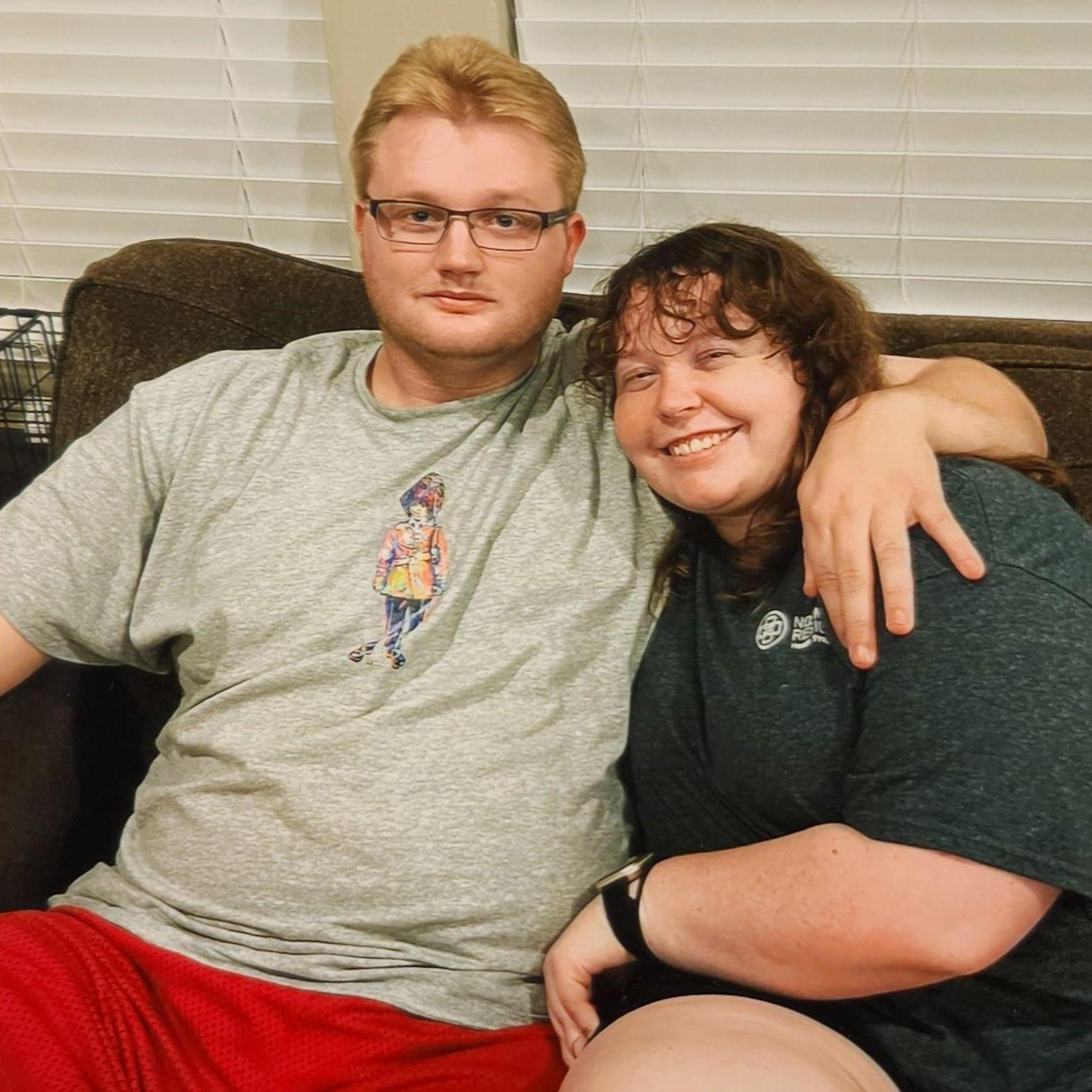 Derrick and Catelyn at his grandparents house for his birthday