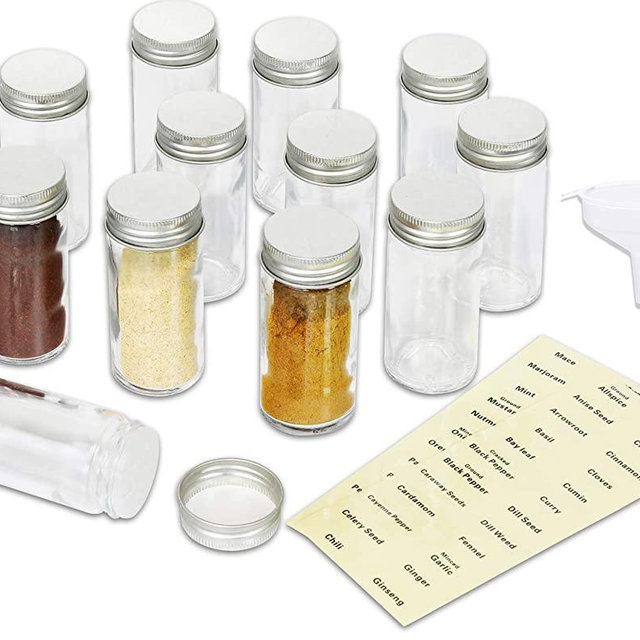 Simple Houseware 12-Pack Spice Bottles w/label