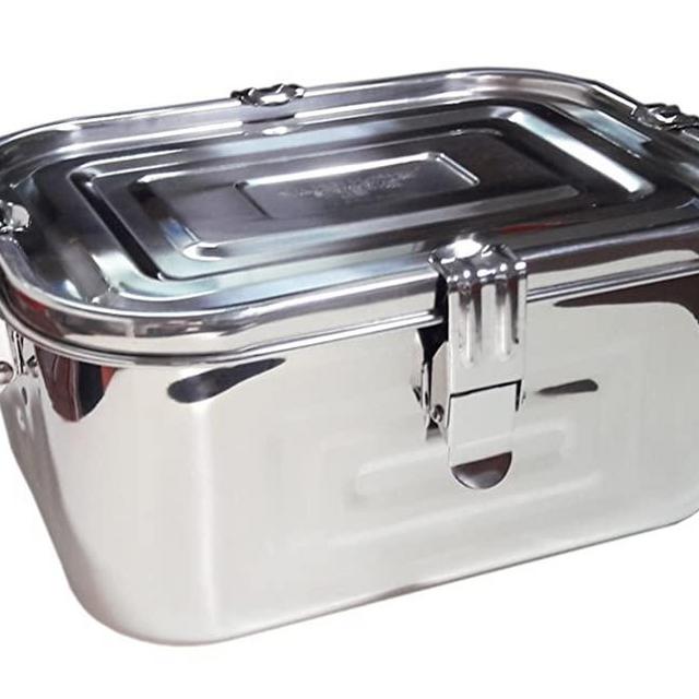 Stainless Steel 101oz(3L)Rectangular Seal Kimchi Food Leakproof Airtight Storage Container Saver