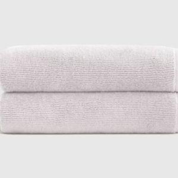 Turkish Ribbed Quick Dry Bath Towel (Set of 2) - Silver