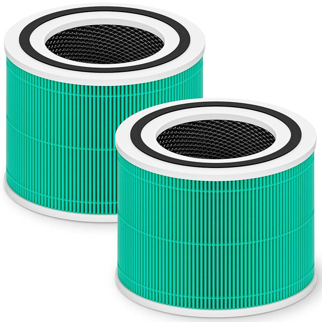 Core 300 Toxin Absorber Replacement Filter for LEVOIT Core 300 Core 300-P Core 300S Vortex Air Air Purifier, 3-in-1 H13 Grade True HEPA High-Efficiency Activated Carbon, Core 300-RF-TX, 2 Pack, Green