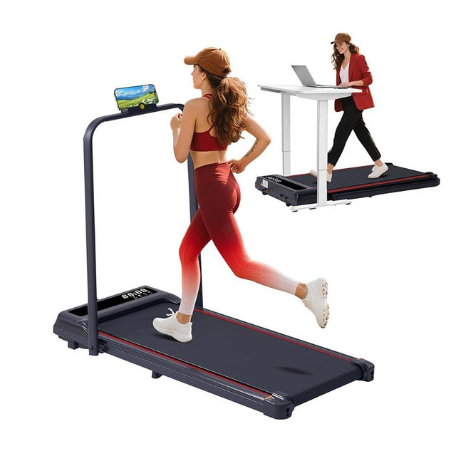SUOUER Walking Pad Treadmill with Handle Bar, 2026 Upgrade Portable Under Desk Treadmill for Home Small with Handles, 3.0HP Walking Pad for Home, 0.6-7.6MPH, 350LBS