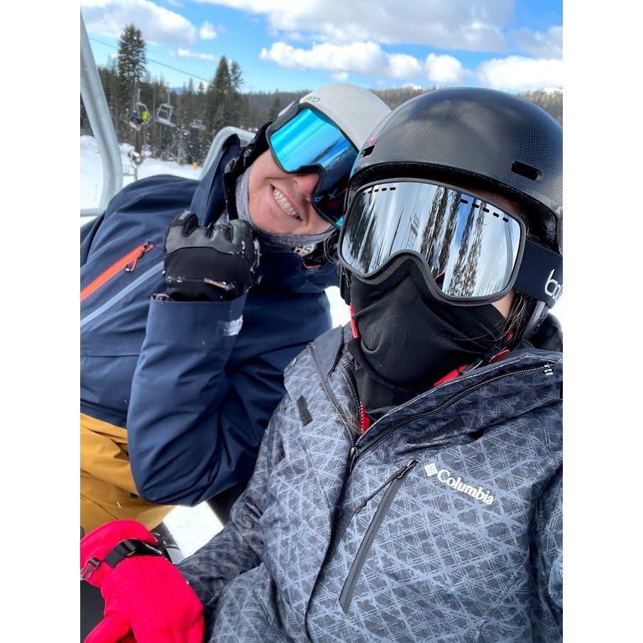The first time we went snowboarding. Brandi tore her MLC, but couldn't act hurt to impress Drake.