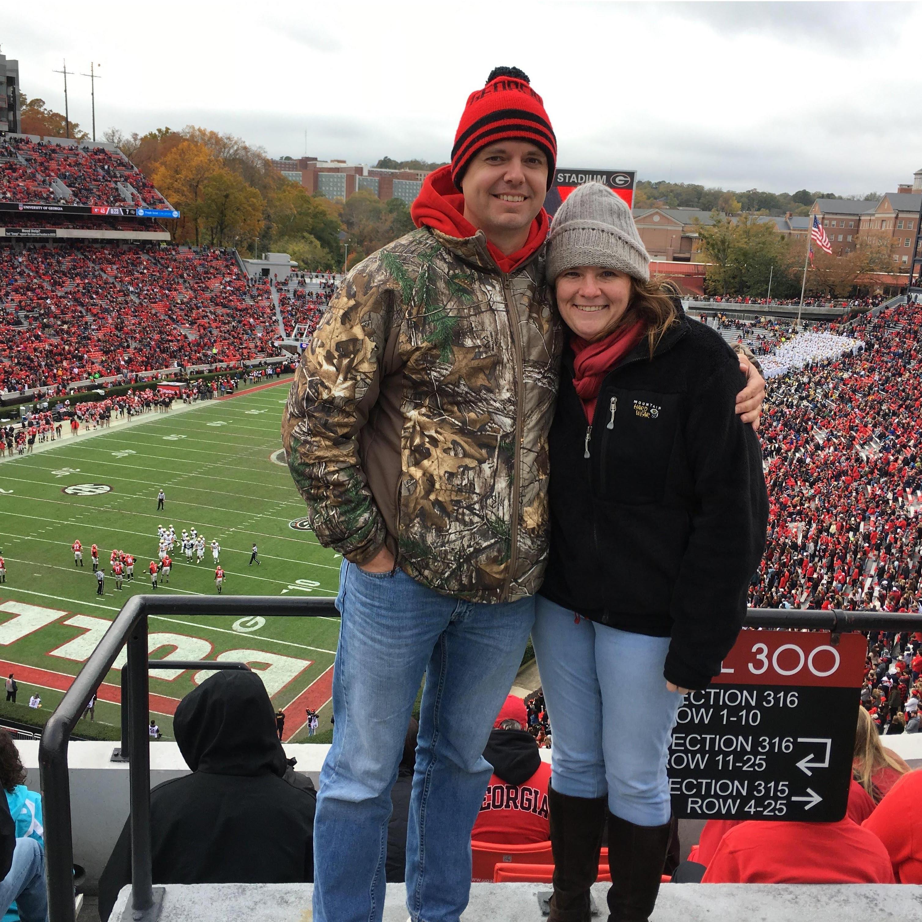 There is no picture of us at the Clemson game because he refused to have his picture taken in Death Valley (eye roll) haha