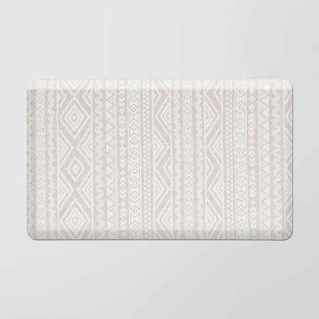 FRESHMINT Boho Kitchen Mat 0.47" Thick Anti-Fatigue Cushioned Kitchen Mats 17.3"x28" for Floor, Waterproof Non Slip Comfort Standing Mat Kitchen Rug for Kitchen Decor Sink Office, Beige