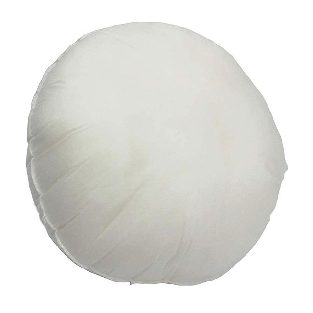 Mybecca 16 inch Round Pillow Insert Sham Square Form Polyester Premium Stuffer, Standard / White -Good for 14" Round Pillow Made in USA