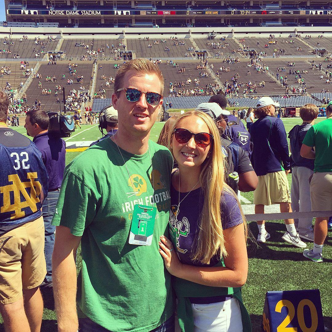 On the sidelines at Notre Dame! September 2017 - GO IRISH!