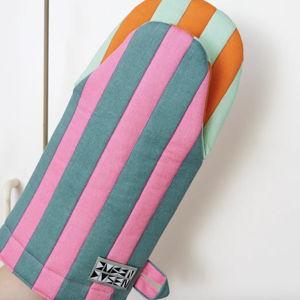 Striped Oven Mitts (in Ginger)