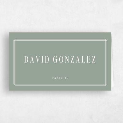Sage, Green Wedding Place Card - Mahogany