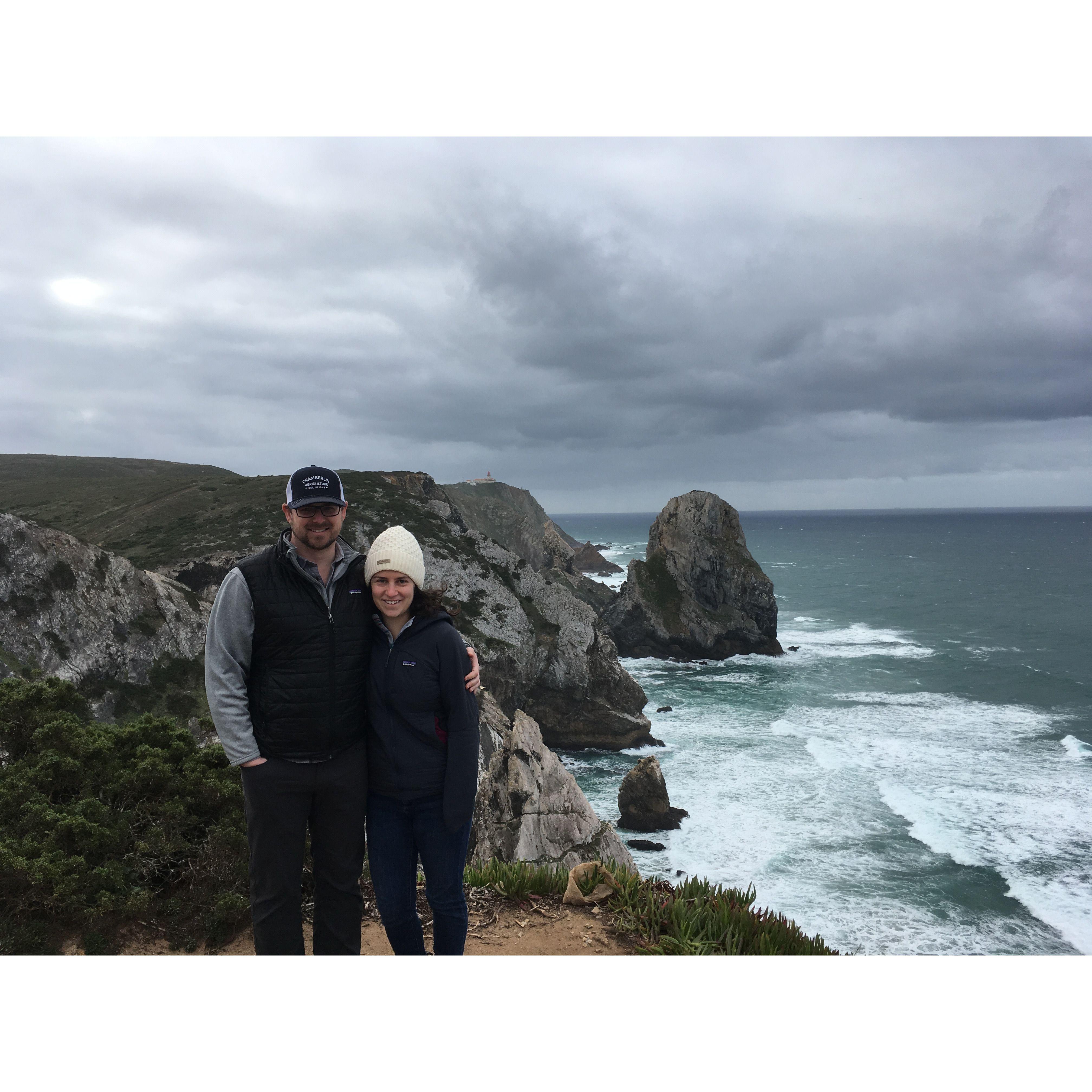 Work sent us to Portugal! This was taken at the Westernmost point of Europe.