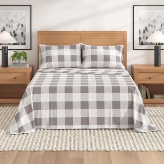 Belle Buffalo Check 4-Piece Flannel Sheet Set