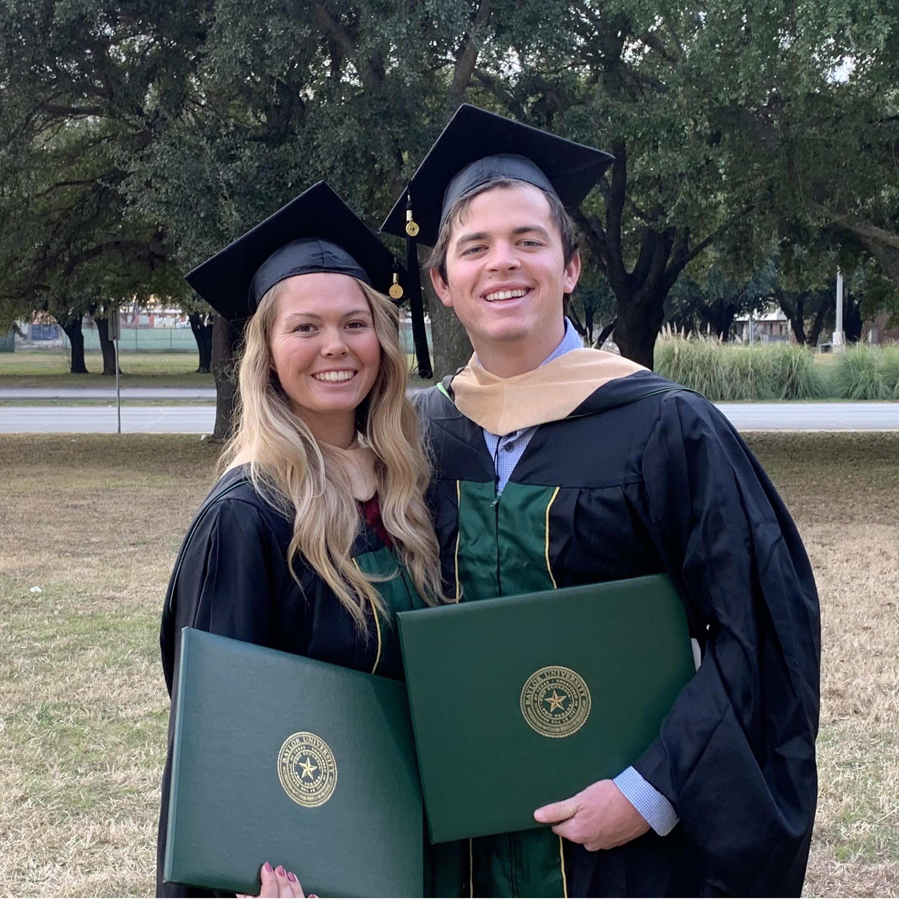 We graduated with our bachelor’s and master’s of accountancy.