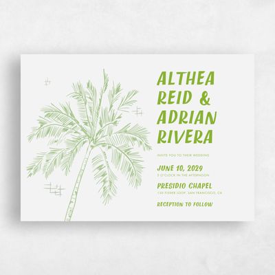 Green Landscape Wedding Invitation - Ocaso Landscape