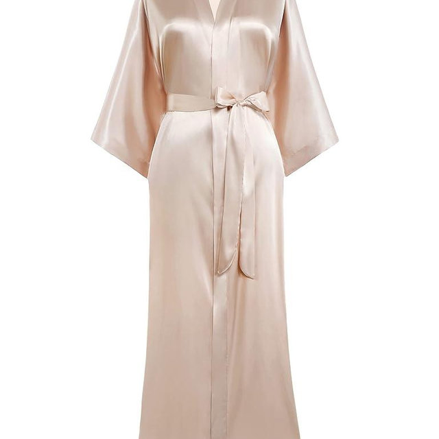 PRODESIGN Satin Kimono Robe Women Long Silky Kimono Bathrobe Sleepwear Wedding Bridesmaid Robe