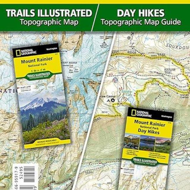 Mount Rainier Day Hikes and National Park Map [Map Pack Bundle] Map (National Geographic Trails Illustrated Map)
