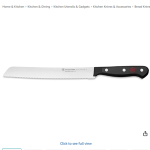 Wüsthof Gourmet 8" Bread Knife, Black