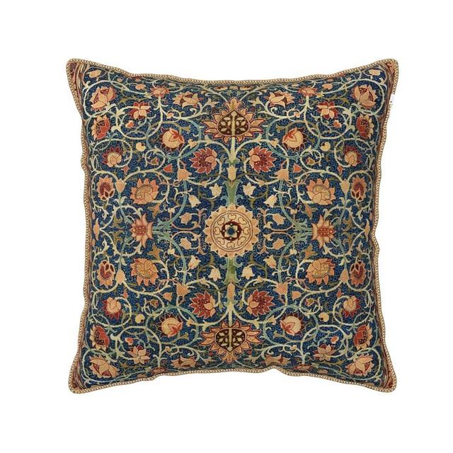 Yinzaishe William Morris Vintage Floral Throw Pillow Covers Home Art Deco Pillowcase Square Pillow Case Cushion Cover for Bed Sofa Living Room Car Indoor and Outdoor 18"X18"