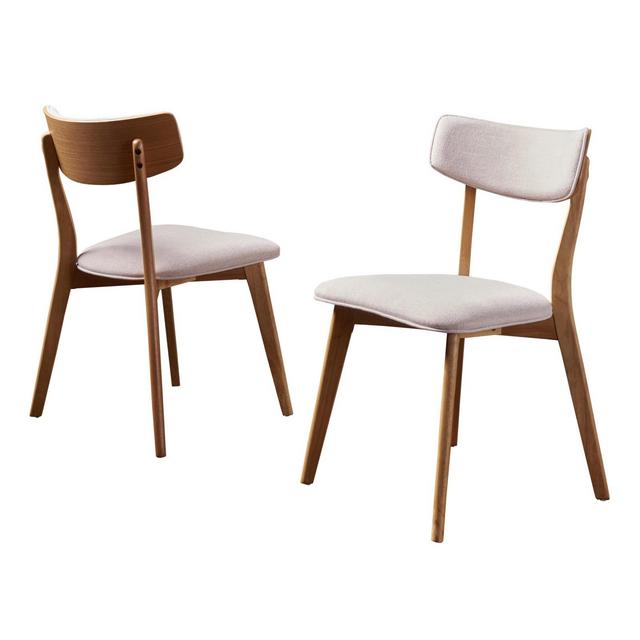 Set of 2 Chazz Mid-Century Dining Chair Light Beige - Christopher Knight Home