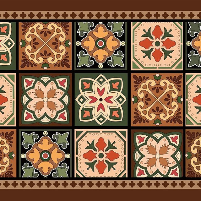 Boho Dish Drying Mat for Kitchen Counter - Super Absorbent Faux Leather Kitchen Mat, Quick Dry & Non-Slip Countertop Protector, Aesthetic Bohemian Decor for Coffee Bar (12"x19", Boho)