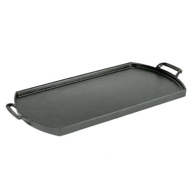 Lodge Blacklock 10" x 20" Cast Iron Double Burner Griddle - Triple Seasoned - For Indoor & Outdoor Cooking - Fits Over Two Burners - Easy Cleanup - Non-Toxic Material