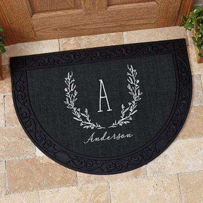 Farmhouse Floral Half Round Door Mat