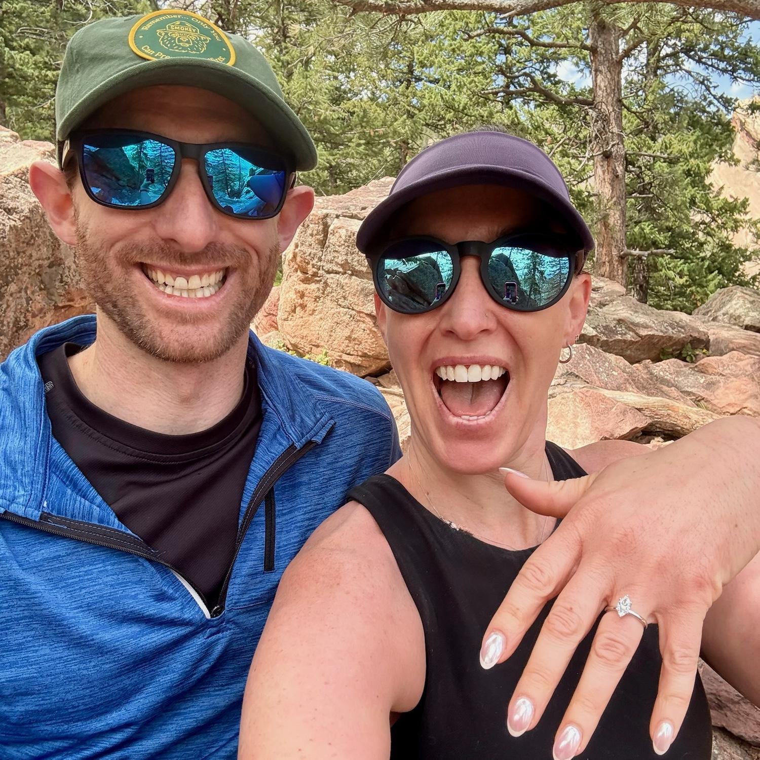 When we got engaged on a hike!