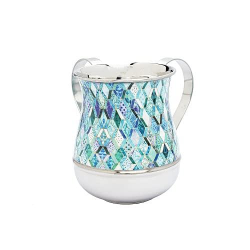 Yair Emanuel Printed Aluminum Hand Washing Cup for Netilat Yadayim (Geometric NY-4)