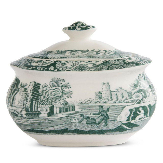 Spode Heritage Green Italian Covered Sugar Bowl