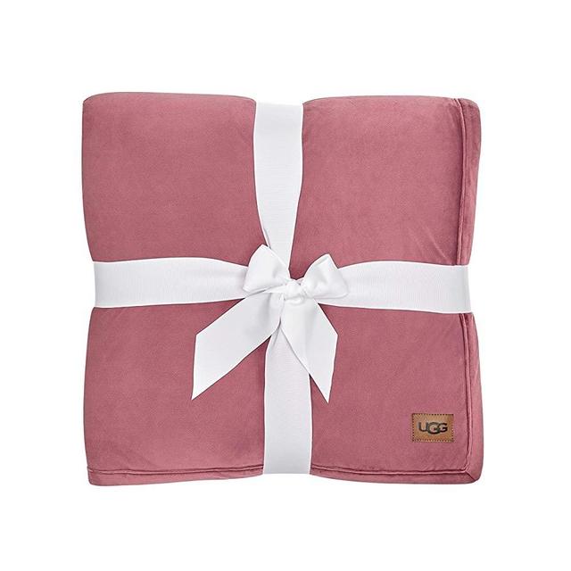 UGG Bliss Sherpa Throw Blanket - Plush Oversized Reversible Accent Blanket - 50” x 70” - Dusty Rose